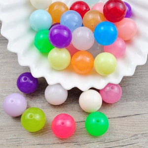 50 Stück 18mm runde Perlen, Kunststoff-Gelee-Perle, Acryl-Gumball-Perlen, Bubblegum-Perlen, runde Spacer-Perlen, gemischte runde Perlen,Großhandel-Perlen