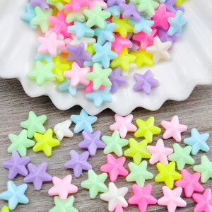 300Pcs/ pack Acrylic Star Beads，11mm Assorted star ，Small star shape， Plastic Spacer Beads,necklace/bracelet beads