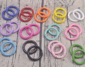 5pcs spring round ring clasps,Mixed Color Round Clasp, Snap Clip ,Trigger Clasp,push gate snap hook,Purse round ring,spring gate ring - 35mm