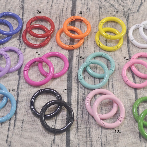 5pcs spring round ring clasps,Mixed Color Round Clasp, Snap Clip ,Trigger Clasp,push gate snap hook,Purse round ring,spring gate ring - 35mm