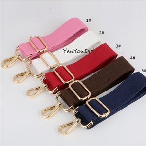 1Pcs Pure Color Cotton Canvas Crossbody Handle Shoulder Unisex Strap Laptop Belt, Réglable 55 Inches Long,1.5 Width, Multicolor Metal image 2