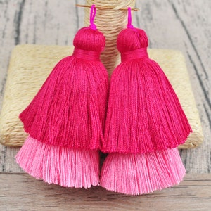 1-100Pcs Rose&Pink ombre Tassels,Bilayer Cotton Tassels,Cotton Thread Tassels,Stacked Cotton Tassels,Wholesale Cotton Tassels, YY#03