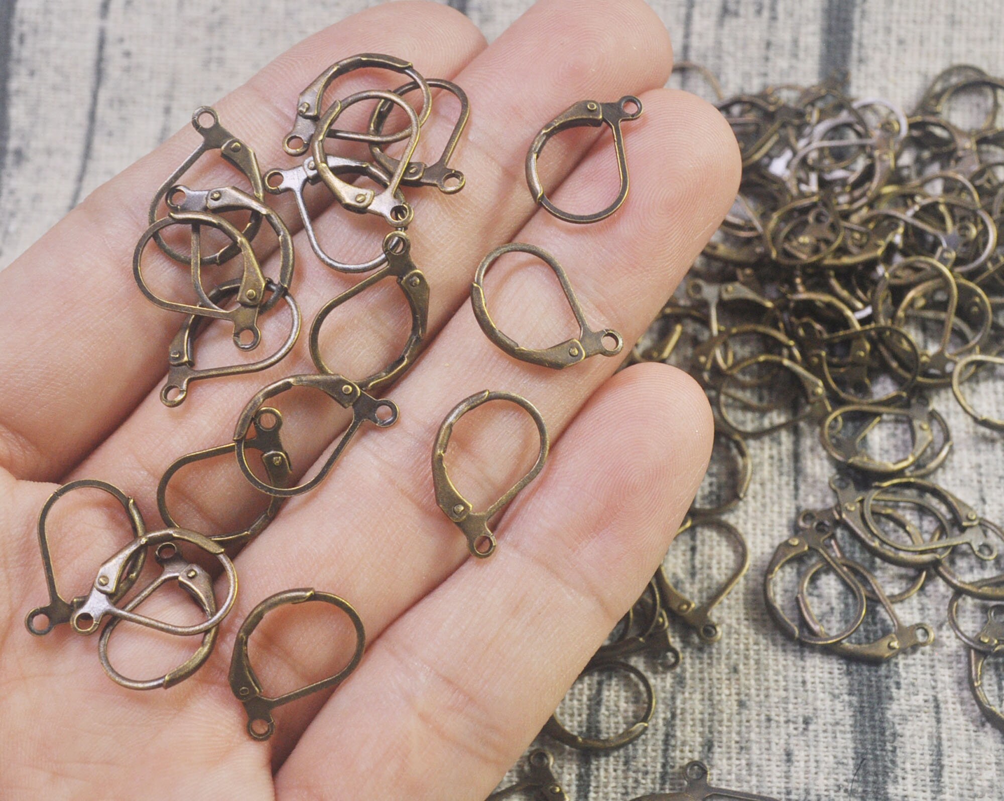 100pcs Wholesale Retro French Leverback Earwire with Open Loop DIY Finding Craft