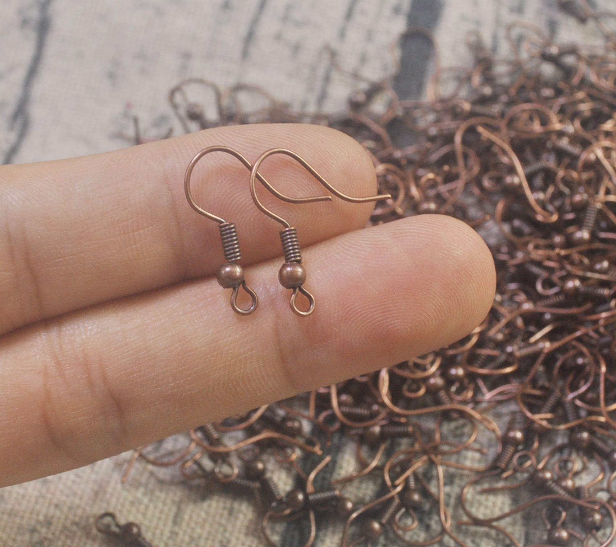 50,100,150,200Pcs Antique Copper Earring hooks, Earwires Fish Hook  Jewellery Findings--Nickel free, lead free and cadmium free earwire