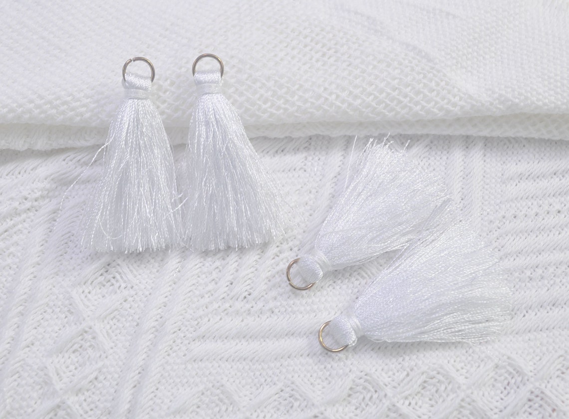 New tassels 20pcs 4cm white silky thread tassels with Etsy