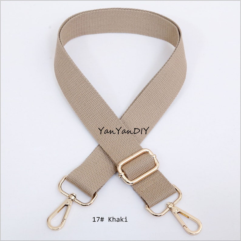 1Pcs Pure Color Cotton Canvas Crossbody Handle Shoulder Unisex Strap Laptop Belt, Adjustable 55 Inches Long,1.5 Width, Multicolor Metal image 7