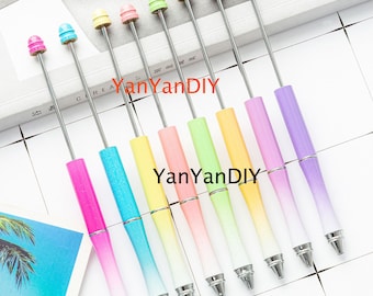 39 Colors Beadable Pens,1-10Pcs DIY Beadable Pens,Beadable pens and refills,Metal Pens,Pen Blank,DIY Bead Pens,Black Ink,Gifts