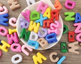 10-50Pcs Colorful Large Acrylic Alphabet Beads,5.5mm Hole letters,DIY Jewelry,DIY Necklace/Bracelets/Keychain Beads,Beads for Jewelry Making