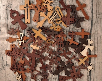 Cross,77 different Wood Cross,Wooden Cross Beads,Cross pendant,Wooden crosses, Wood Cross for Necklace,Cross Shapes