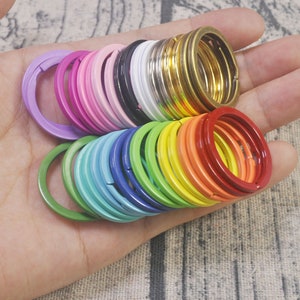 10,30,50pcs hallazgos de llaveros al por mayor, coloridos anillos divididos en blanco, suministro de cadena de claves, llavero redondo de círculo, anillos divididos, 30 mm imagen 1