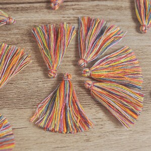 10/30/50/100Pcs 1.18&quot; Mixed Color Tassels,3cm Handmade Cotton Tassels,Tassels Trim Fringe,Small Tassel Supplies, Jewelry Tassels
