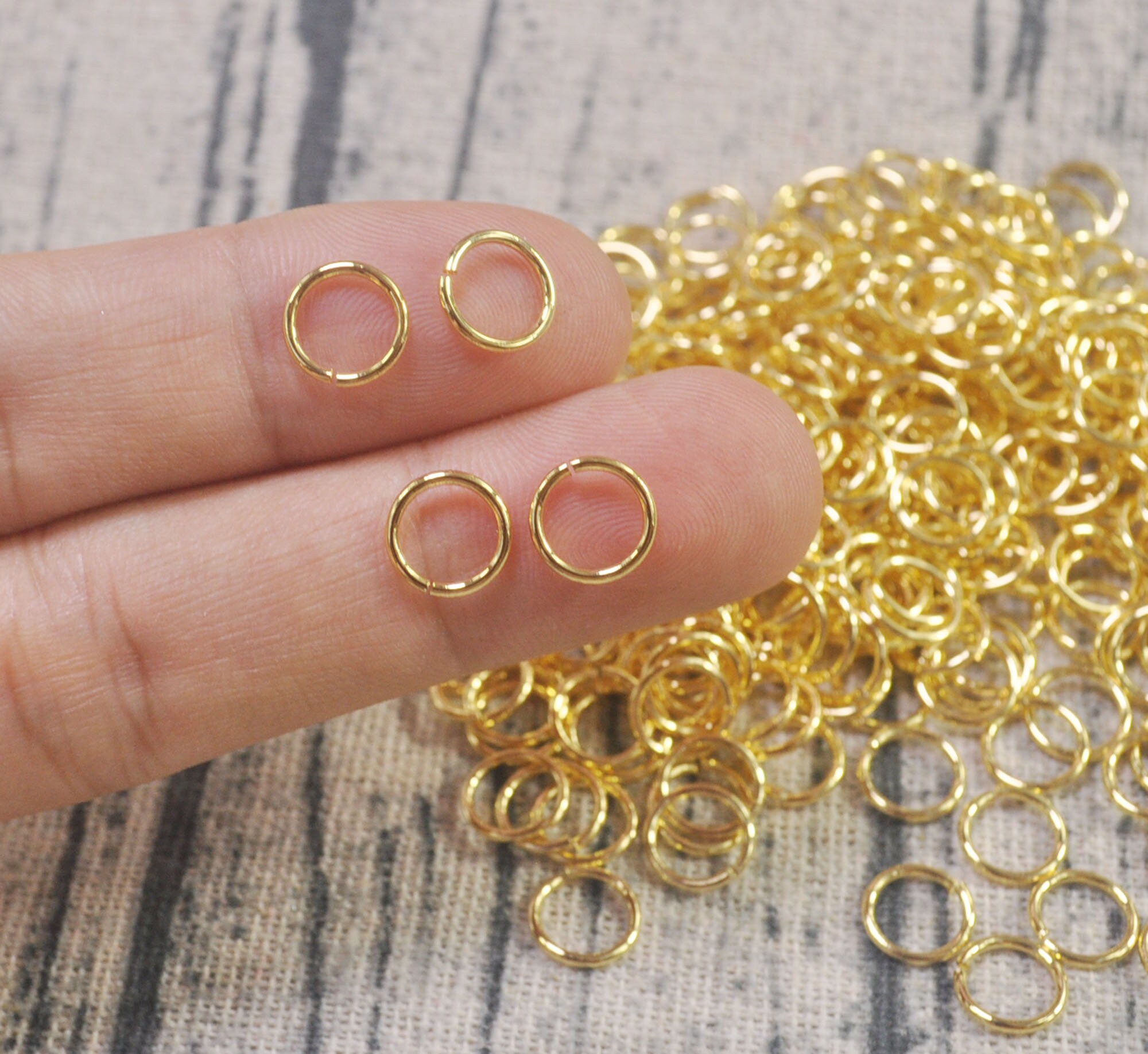 Textured Jump ring,Iron Open Jump rings,100Pcs 12mm Gold Plated Jump Rings