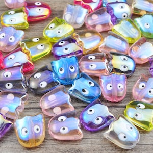 50Pcs Transparent Ghost beads,Acrylic Ghost beads,Halloween beads,AB Color Ghost,Ghost Pendant,Ghost Charm,DIY,Jewelry and Crafting supplies