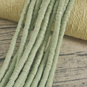 6mm Heishi Strang Perlen, Schlüssel Lime Strang Perle, Polymer Clay Perlen, afrikanische Vinyl Disc Perlen, Wholesale Perlen, ca 40cm lang,4 #