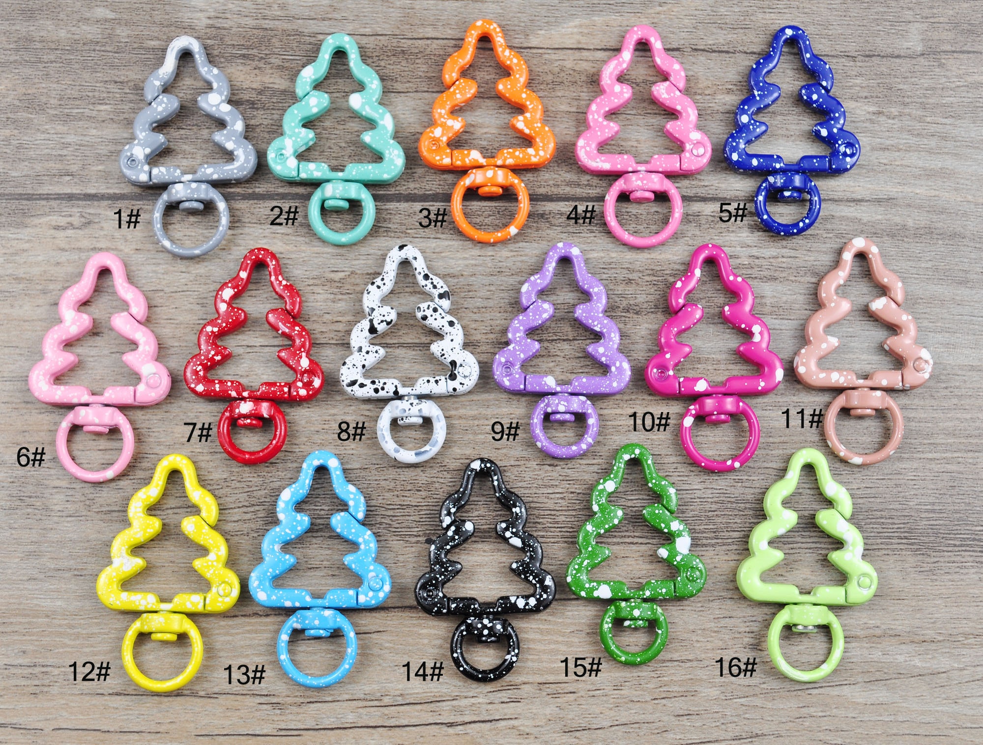 2pcs,5pcs or 10pcs Mixed Colors Metal Tree Swivel Clasps for