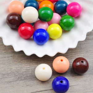 30 Stück 18 mm runde Perlen, runde Kunststoffperle, Acryl Gumball Perlen, Bubblegum Perlen, runde Spacer Perlen, bunte runde Perlen,Großhandel Perlen