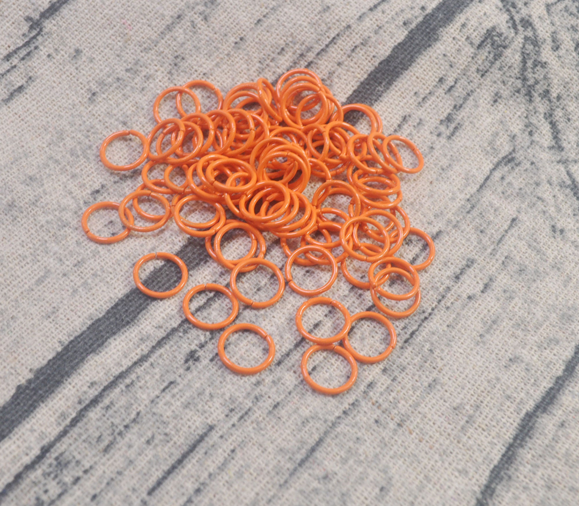 Jump Rings,100pcs Orange Open Jumprings,10x1mm Metal Jump Rings,link