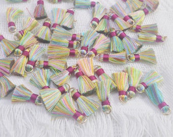 10/20/50/100pcs 2cm Mixed Color silk tassels,Small silk tassels,silky thread tassels,mini tassel,tassels charm for jewelry making,110#