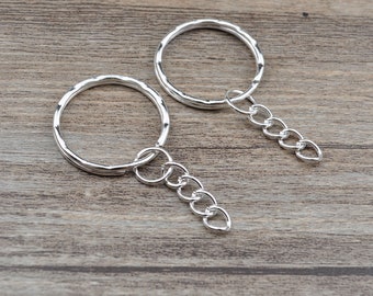 5,10,30,60,100pieces Silver Plated Keyring Split Ring