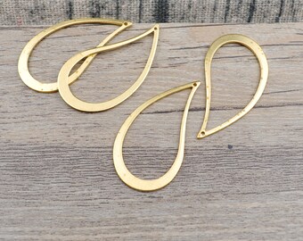 12Pcs Raw brass earring pendant，Brass Drop earring charms，Drop shape earrings，earring findings supply 21x39mm