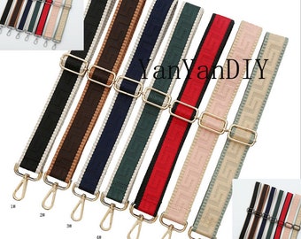 55" Adjustable Embossing Canvas Strap,3.8cm Width Crossbody Strap,Shoulder Handbag Strap,Replacement Strap,Gold/Silver/Gunblack Swivel Clasp