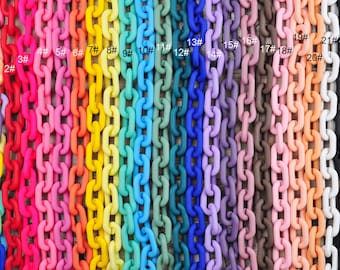 Large Acrylic Curb Chain Links，Open Link，22 Colors Plastic Chain Links Matte Bag/Glasses/Sunglass/Necklace/Bracelet Chain，Oval Links，31x19mm