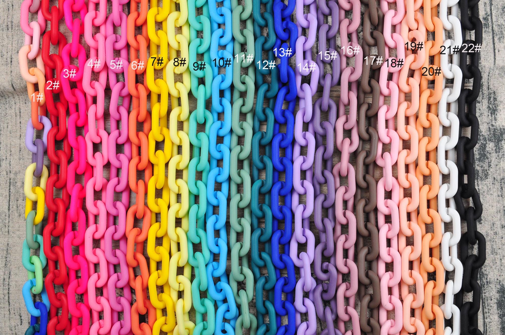 Large Acrylic Curb Chain Links，open Link，22 Colors Plastic Chain