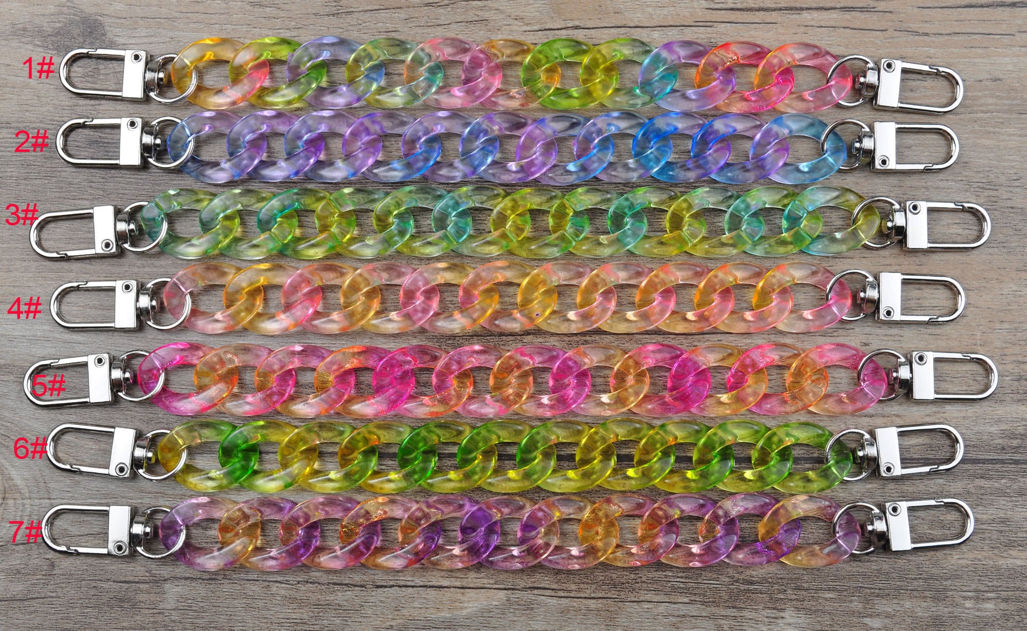 Shoe String Chain 7 Colors,shoe Chains,shoe Clip,shoes Charms,two Color Transparent Chain ...