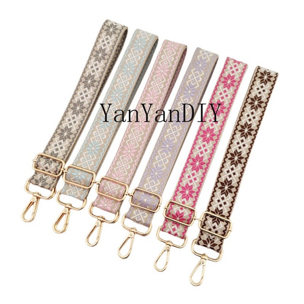 Boho shoulder strap,Flower Crossbody Bag Strap,Replaceable Shoulder Strap,Guitar Strap for Crossbody Bag Purse,Adjustable Strap,Purse Strap