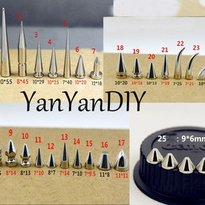 Punk Studs Rivets Spike Long Cone 29x10mm for Leather Crafts