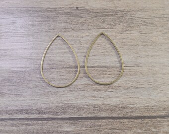 Brass Teardrop Pendants,30Pcs/50Pcs Antique Bronze brass double sided teardrop connector 32x22mm -(YY-5645#)