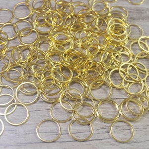 50/100Pcs Small Gold plated brass round earring connector 12mm，GOLD Round Connector,bulk Circle rings,Brass earring charms - (YY-5653#