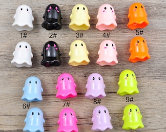 5Pcs- 100Pcs Ghost beads,Acrylic Ghost Beads,Ghost beads Charm, Cute Ghost Beads,Halloween Beads,Jewelry Making,17x15mm