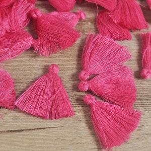 10/30/50/100Pcs 1.18" Rose Red Tassels,3cm Handmade Cotton Tassels,Tassels Trim Fringe,Small Tassel Supplies, Jewelry Tassels