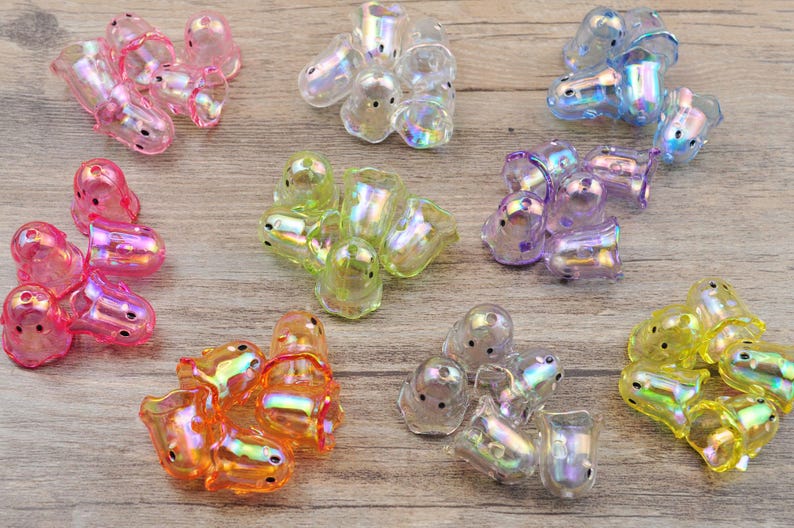 5pcs- 100pcs Transparent Ghost Beads,9 Colors,acrylic AB Color Ghost ...