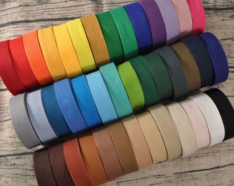 2 Meters,131 Colors,2cm/2.5cm/3.2cm/3.8cm/5cm Wide Cotton Webbing Heavy Duty Bag handles,bag strap for Key Fobs Belts Purse Bag Straps Leash