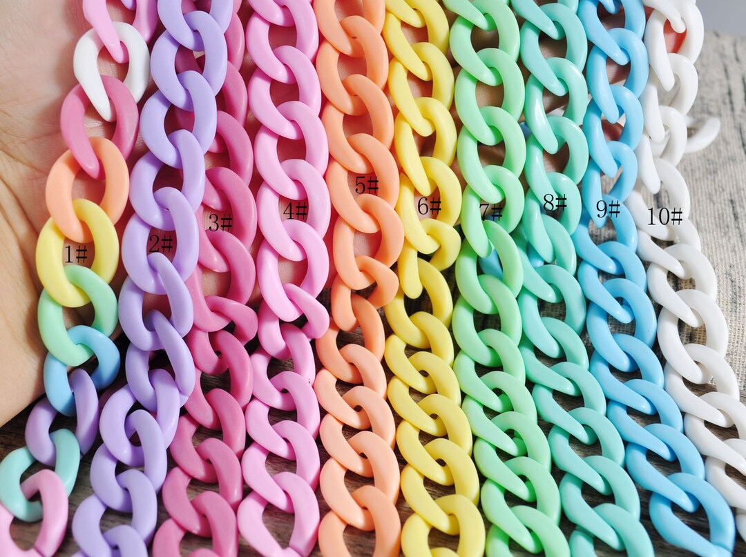 Plastic Link Chain,19 Colors Acrylic Curb Chain Links,flat Twist