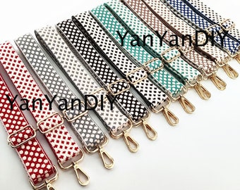 12Colors,51" Adjustable Bag Strap,1.5“ Width Woven Canvas Purse Strap, Crossbody Strap, Shoulder Bag Strap,Gold/Silver/Gunmetal Swivel Clasp