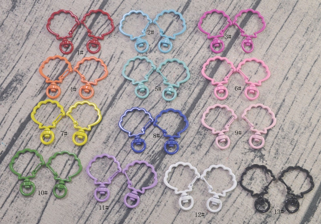 Shell Clasp 30/50/100pcs Mixed Color Shell Shaped Key Clasp, Shell Swivel Snap Hook ...