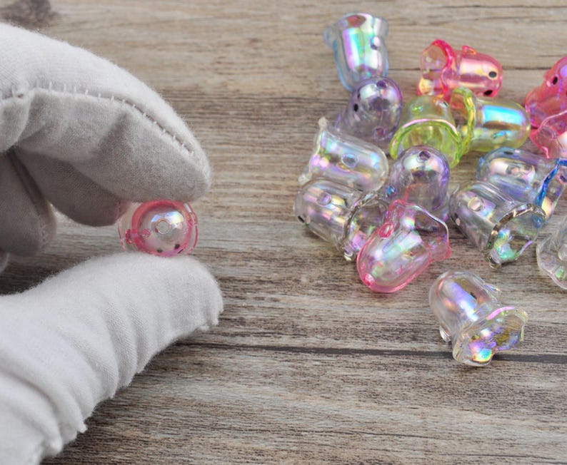 5pcs- 100pcs Transparent Ghost Beads,9 Colors,acrylic AB Color Ghost ...