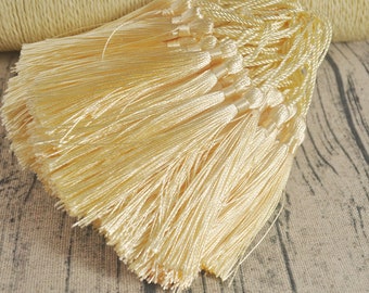 20Pcs/50Pcs/100Pcs Beige Yellow Bookmark Tassels， Silk Tassels，Tassel Pendant,DIY Craft Tassels,Bookmark Making Supplies,5" Long