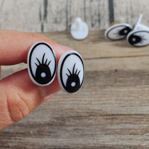 20Pcs(10 Pairs) Cartoon Safety Eyes，Plastic Comic Eyes，Safety Eyes，Printed Eyes， Comic Eyes，20x14mm