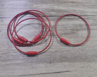 Portachiavi in filo di acciaio colorato rivesto in PVC da 5-10 pezzi, portachiavi, etichetta per bagagli da campeggio all'aperto, disposivo di bloccaggio a ve  1420