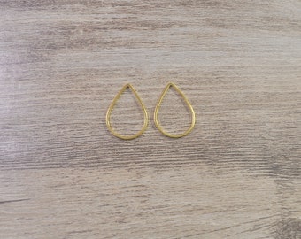 Brass Teardrop Pendants,30Pcs/50Pcs Gold plated brass double sided teardrop connector 21x15mm -(YY5633#)