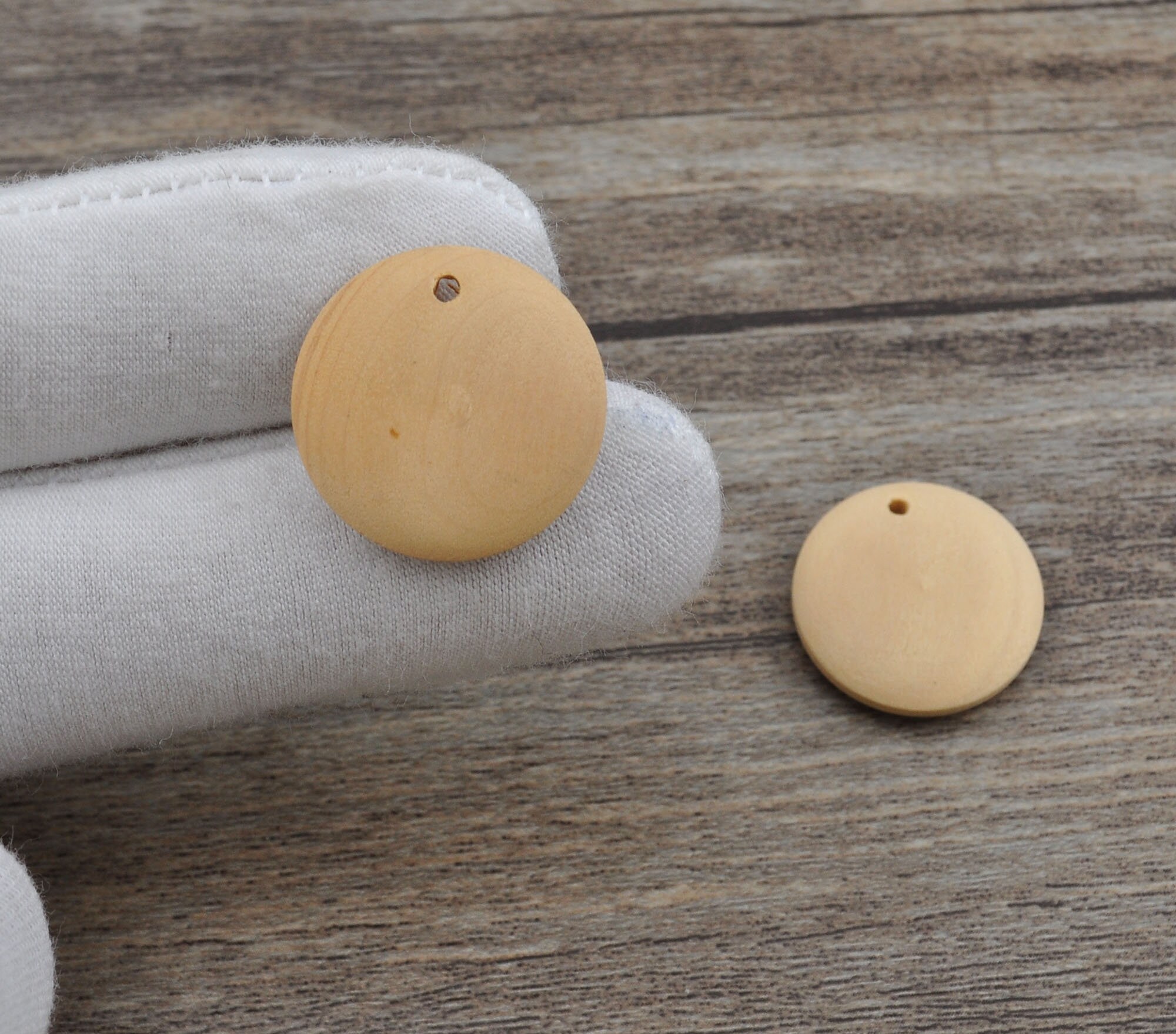 100 perline rotonde in legno naturale da 20 mm, per fai da te