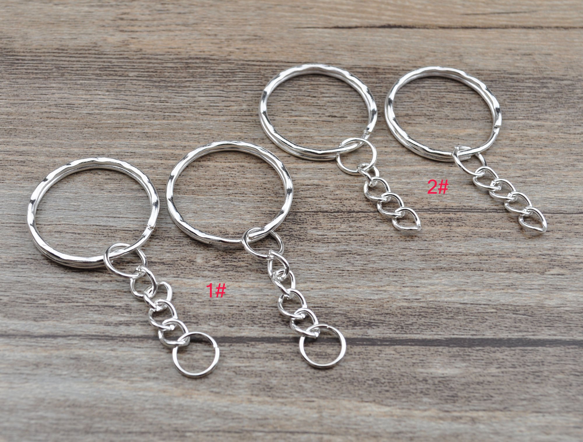 5,10,30,60,100pieces Silver Plated Keyring Split Ring Keychains