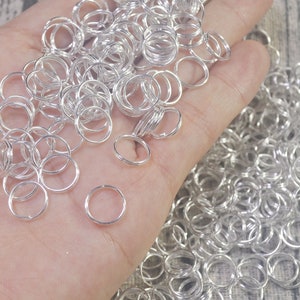 Doppel-Steckringe,100, 500 oder 1,000 BULK 10 mm Split Bright Silver Plated Jump Rings, Metall Verschluss Verbinder,Großhandelsbefunde