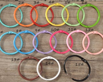 10,30,50Pcs Colorful Big Binder Rings,44mm sizes for office,keys,binding rings,swatch rings,index cards,flash cards,scrapbook,junk journals
