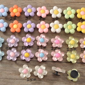 4Pcs+ 15 Colors Resin flower Shoe Charms,  flower Shoe charms, buckle for shoes,Shoe Accessories, Lovely croc shoe charm supplies