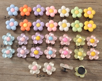 4Pcs+ 15 Colors Resin flower Shoe Charms,  flower Shoe charms, buckle for shoes,Shoe Accessories, Lovely shoe charm supplies